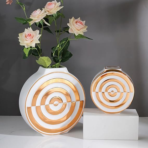 White&Gold Ceramic Vase