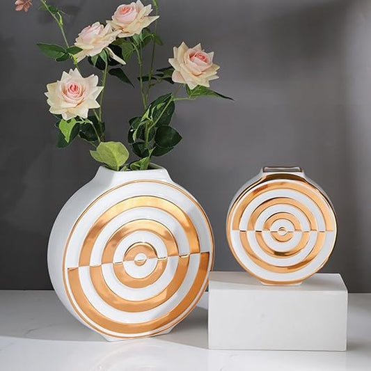 White&Gold Ceramic Vase